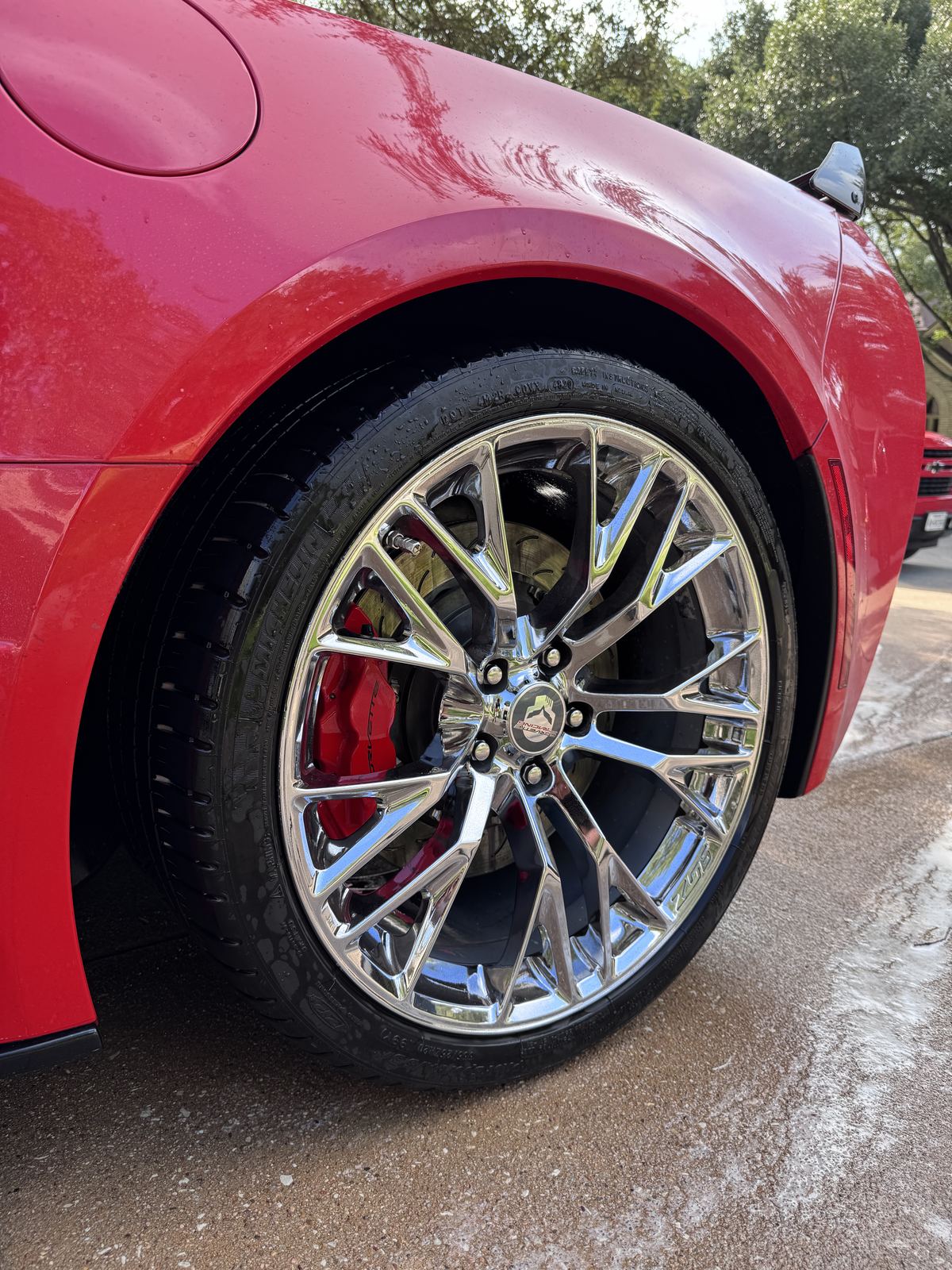 Chrome wheel detail after paint correction